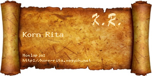 Korn Rita névjegykártya