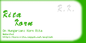 rita korn business card